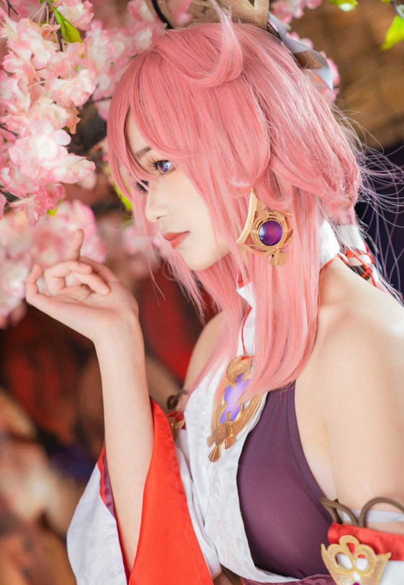 喵喵的喵吖cos八重神子 | 喵喵的喵吖_原神·八重神子cos作品 [9P-63MB]