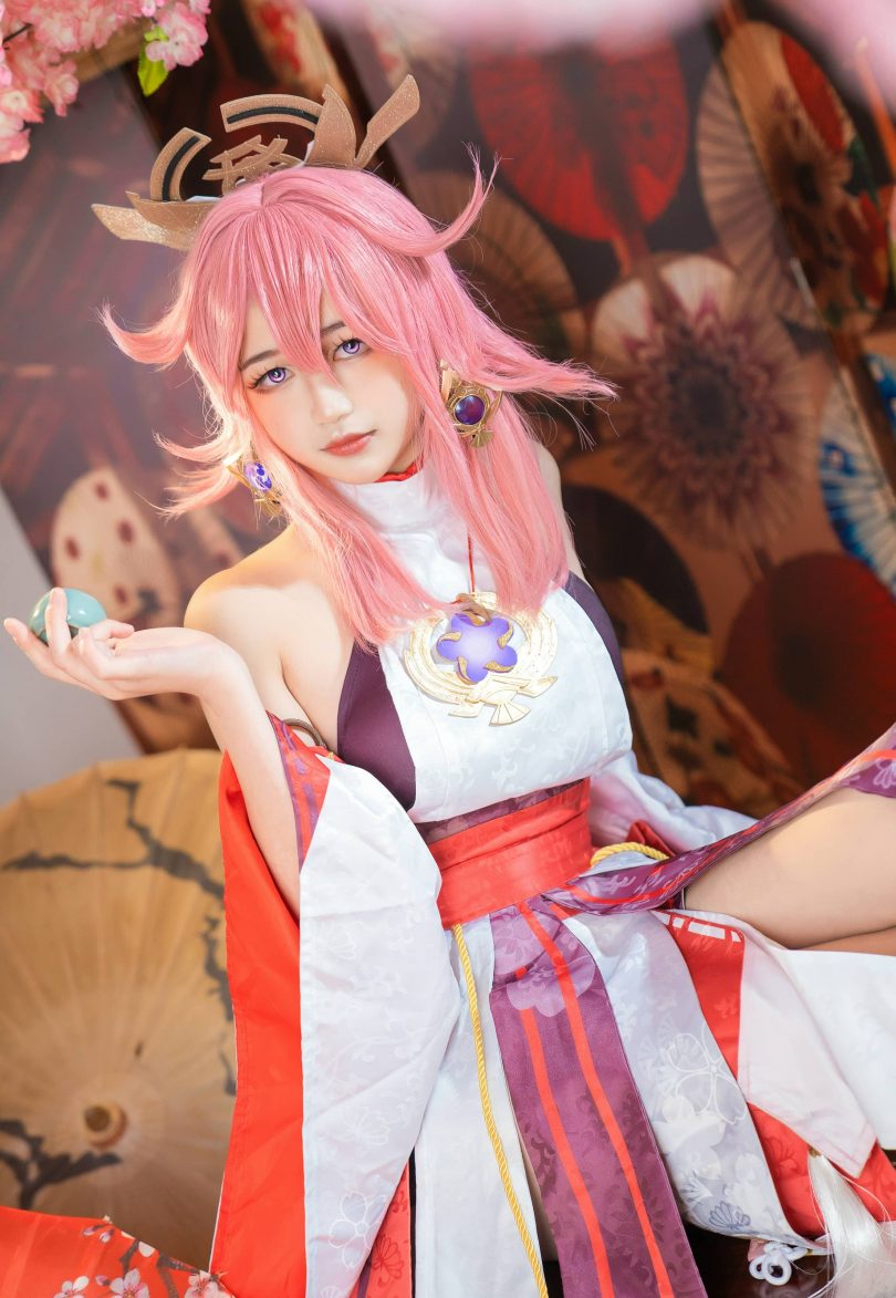 喵喵的喵吖cos八重神子 | 喵喵的喵吖_原神·八重神子cos作品 [9P-63MB]