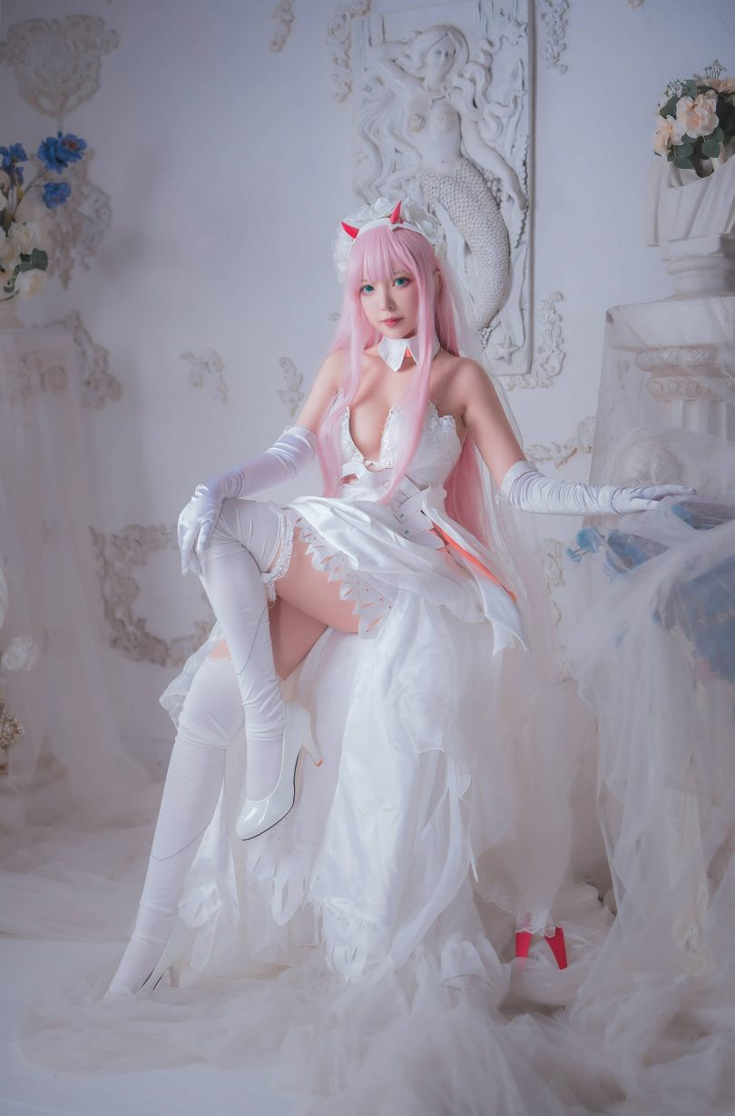 妍子坚不可摧cos零二 | 妍子坚不可摧_FRANXX·零二 花嫁cos [18P-80MB]