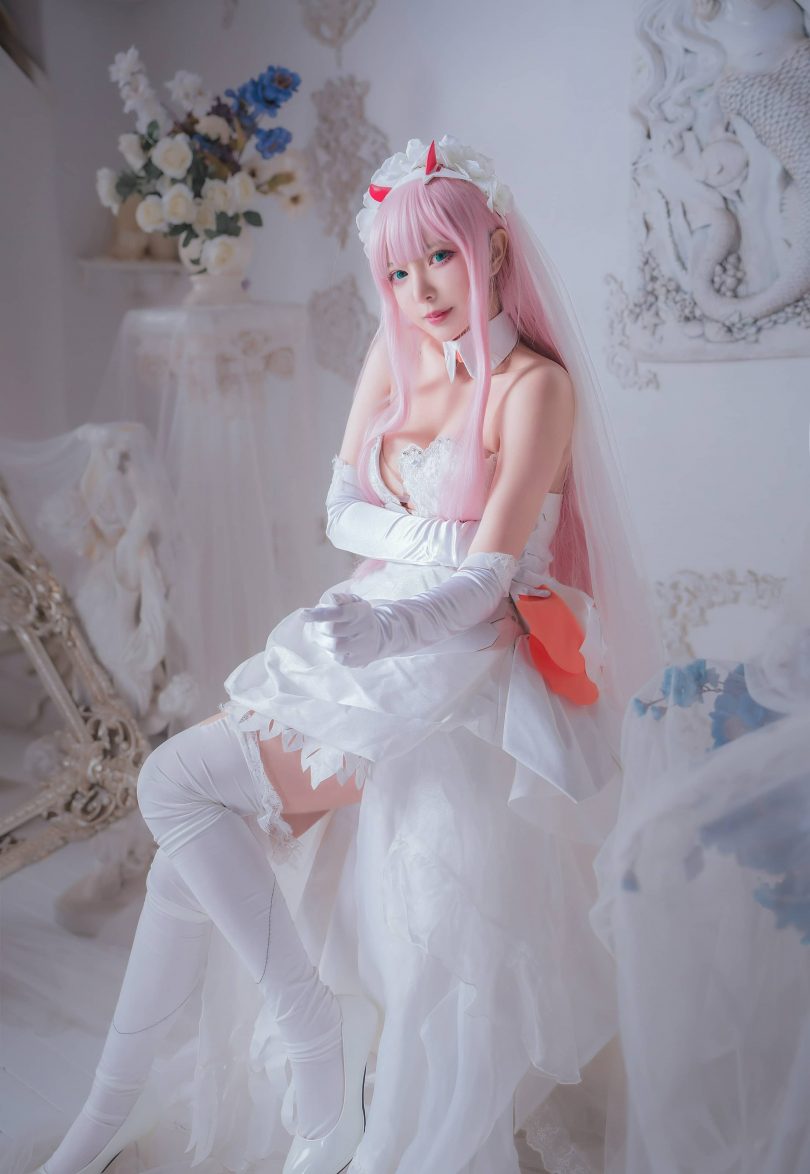 妍子坚不可摧cos零二 | 妍子坚不可摧_FRANXX·零二 花嫁cos [18P-80MB]