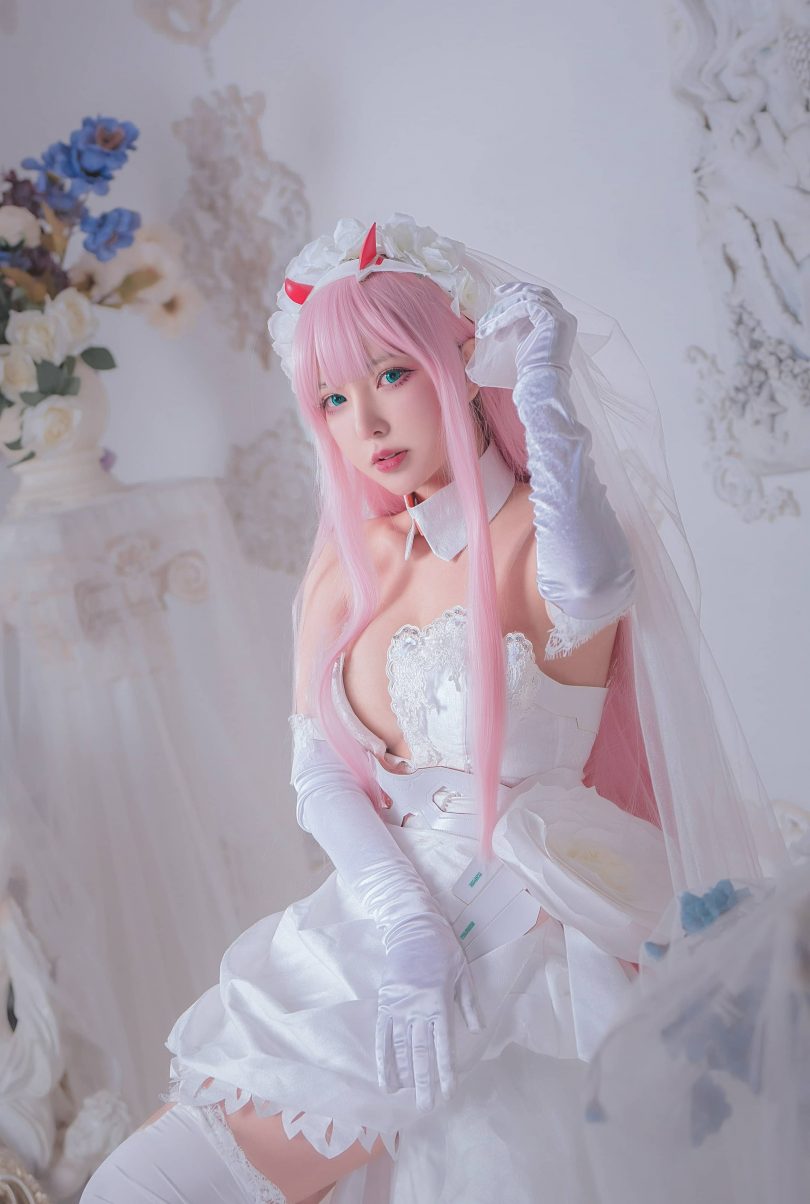 妍子坚不可摧cos零二 | 妍子坚不可摧_FRANXX·零二 花嫁cos [18P-80MB]