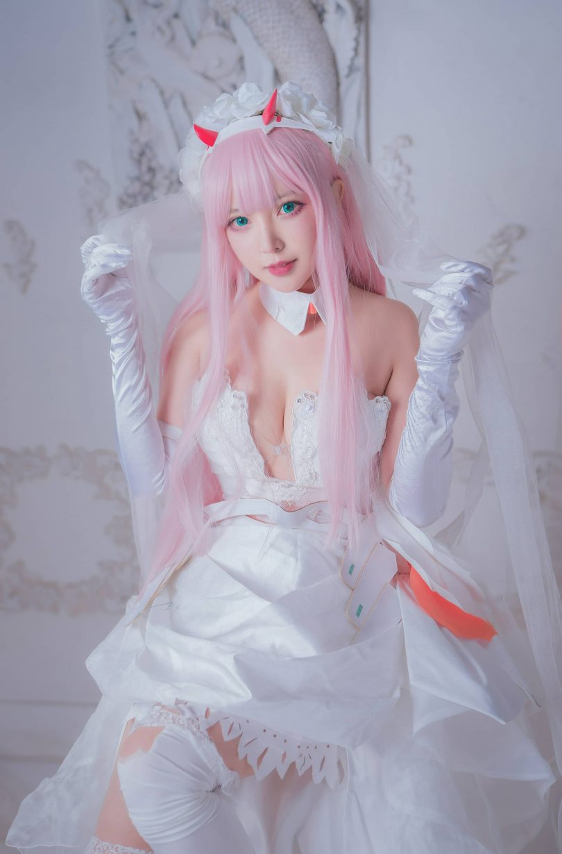 妍子坚不可摧cos零二 | 妍子坚不可摧_FRANXX·零二 花嫁cos [18P-80MB]