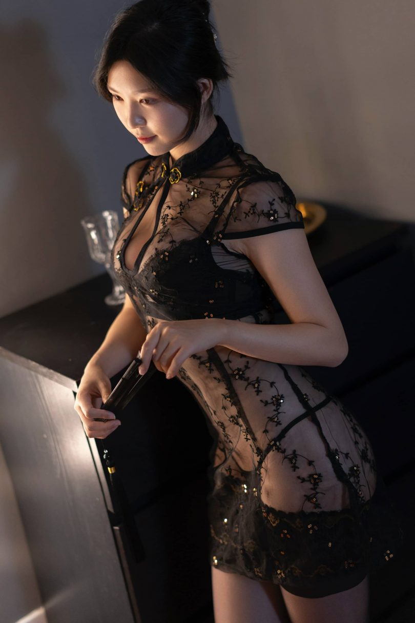 抖娘-利世cos_玄扇 | 抖娘利世_玄扇·透明黑色蕾丝裙cos作品 [66P1V-4.19GB]