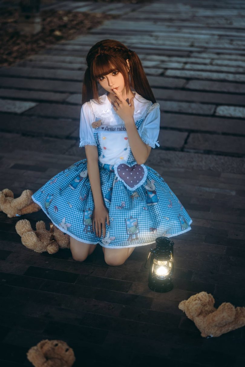 蠢沫沫cos_人偶 | 蠢沫沫_蓝色格子裙·人偶cos作品 [16P-165MB](蠢沫沫百科)插图