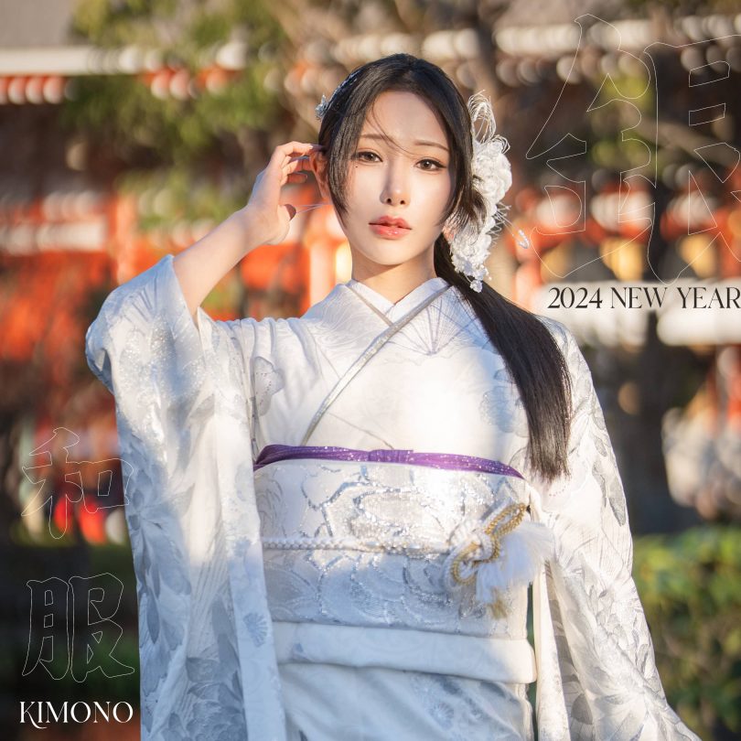 雨波_HaneAme cos银白和服 | 雨波HaneAme_寺庙探秘·银白和服cos [161P12V-1.50GB]插图