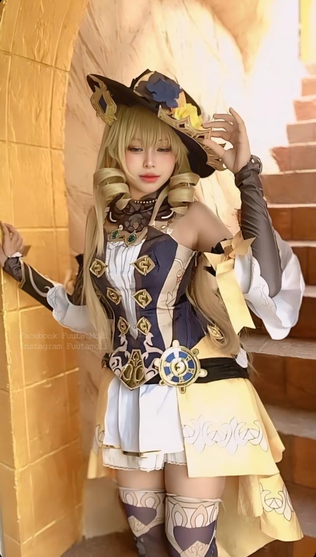 原神COSPALY：泰国coser FuutaMoli让娜维娅在现实中绽放