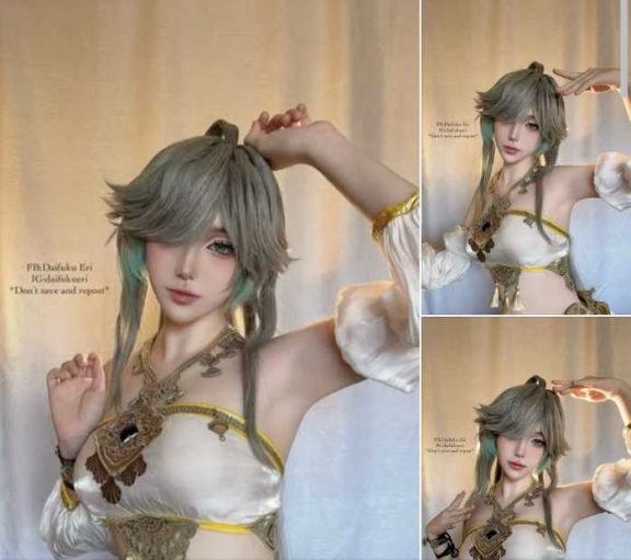 Daifuku Eri原神COS:演绎女版艾尔海森的性感与帅气魅力 Daifuku Eri原神COS:演绎女版艾尔海森的性感与帅气魅力