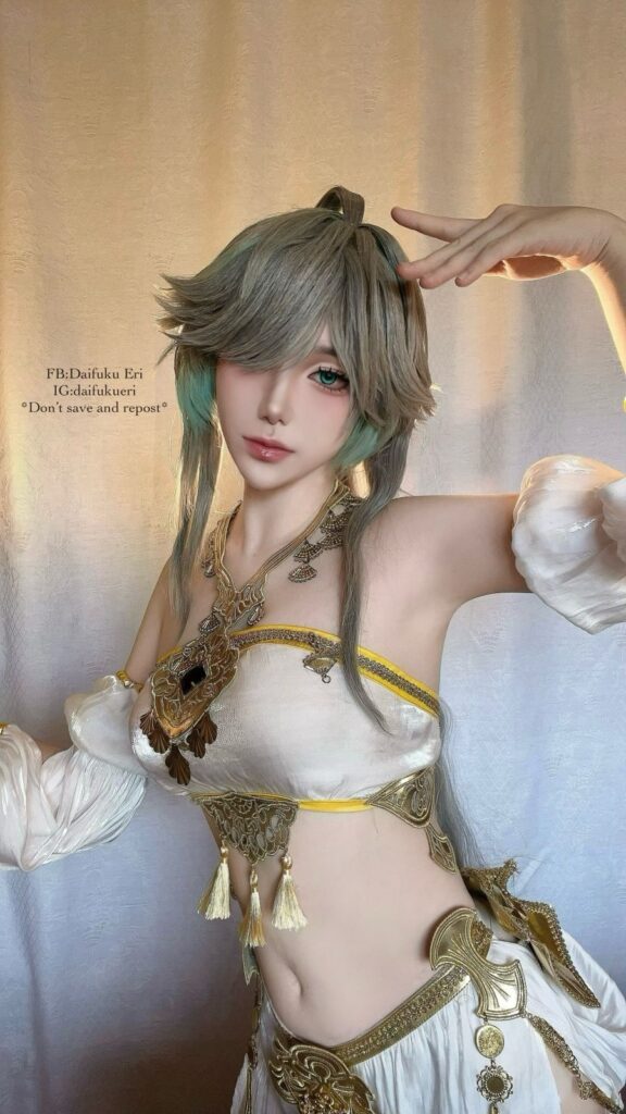 Daifuku Eri原神COS:演绎女版艾尔海森的性感与帅气魅力 Daifuku Eri原神COS:演绎女版艾尔海森的性感与帅气魅力