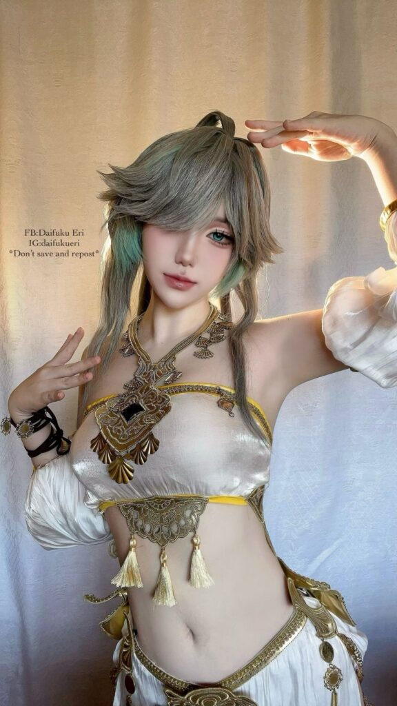 Daifuku Eri原神COS:演绎女版艾尔海森的性感与帅气魅力 Daifuku Eri原神COS:演绎女版艾尔海森的性感与帅气魅力