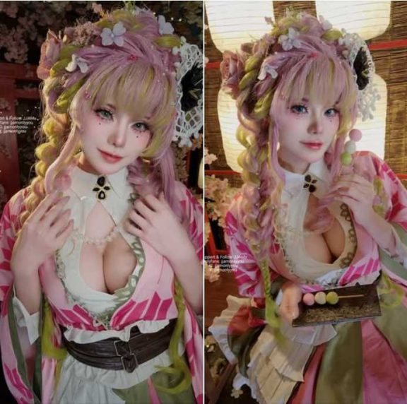 JJAMx甘露寺蜜璃COS：完美演绎恋柱的甜美与力量双重魅力