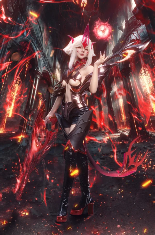 紫血魔神薇拉Cosplay,只敢变身50%却依然让男粉丝心动不已