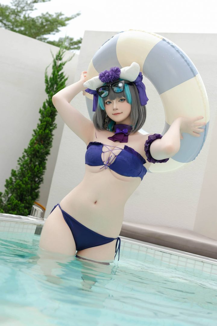 屿鱼Yukako柴郡COS赏析:把泳装版柴郡的亲和力拍出了高级感 屿鱼Yukako柴郡COS赏析:把泳装版柴郡的亲和力拍出了高级感