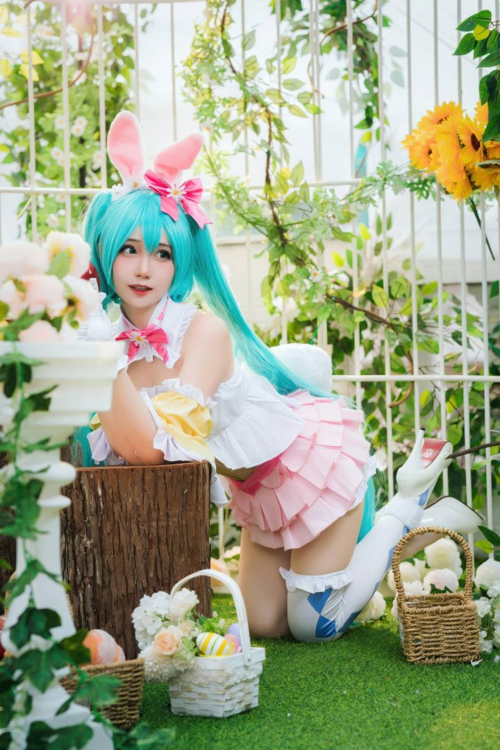 焖焖碳初音未来COS赏析:复活节兔演绎葱色奇迹的春日礼赞 焖焖碳初音未来COS赏析:复活节兔演绎葱色奇迹的春日礼赞