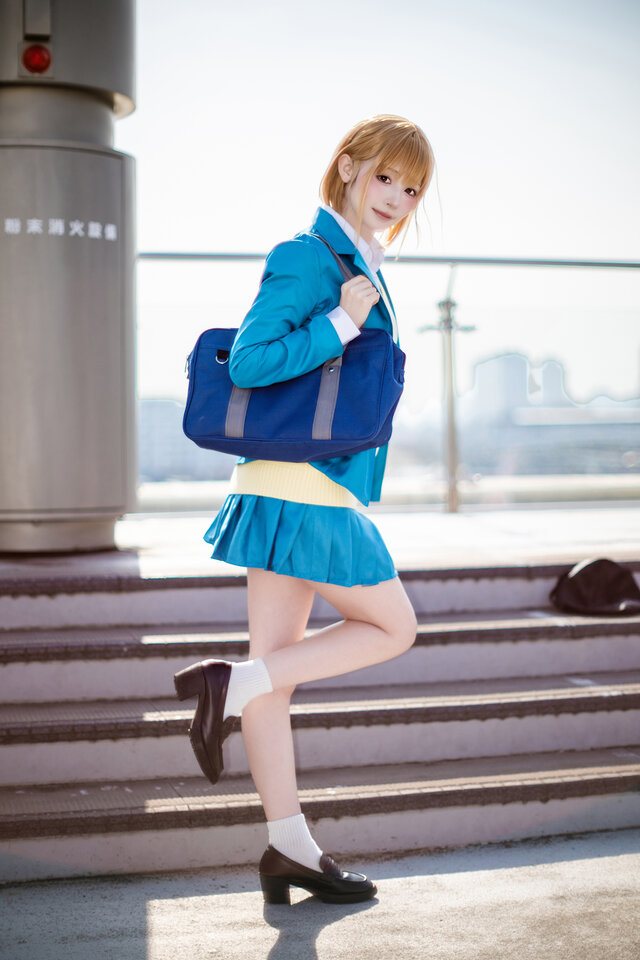 真人版千夏学姐！月海月音蓝箱制服COS这也太有青春感了吧
