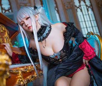 星之迟迟 cos 作品 | coser@星之迟迟演绎“礼服装”篝之雾枝