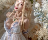 蠢沫沫 cos 婚纱版的“白精灵” [coser@蠢沫沫 cos 图集]