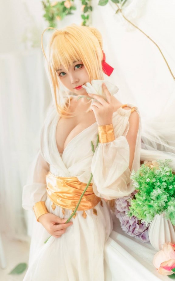 蜜汁猫裘cos尼禄 | 蜜汁猫裘_FGO·尼禄睡裙cos图集 [10P-139MB]