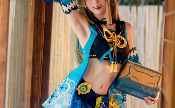 樱岛嗷一cos《原神》绮良良,勾勒出甜美猫娘的独特魅力