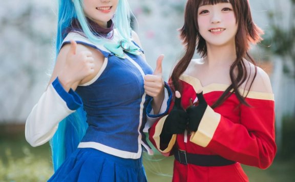 瓜希酱cos阿克娅 | 瓜希酱_阿克娅+&惠惠双人cos作品 [18P-123MB]