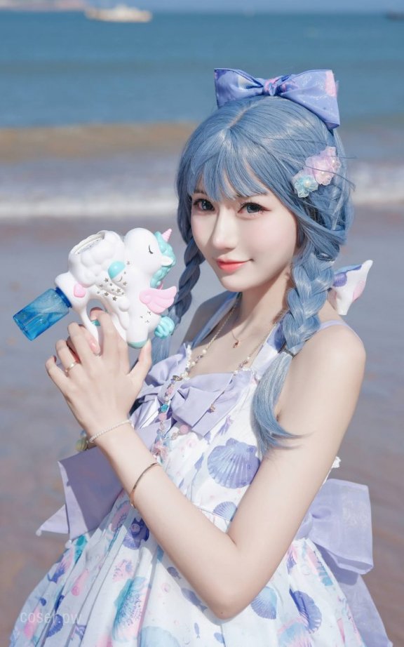 彩芸_Nebula cos作品 | 彩芸Nebula_连衣裙·渐变贝壳白紫cos [15P-77MB]