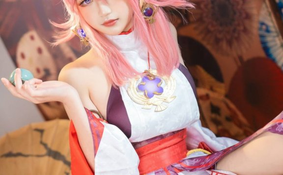 喵喵的喵吖cos八重神子 | 喵喵的喵吖_原神·八重神子cos作品 [9P-63MB]