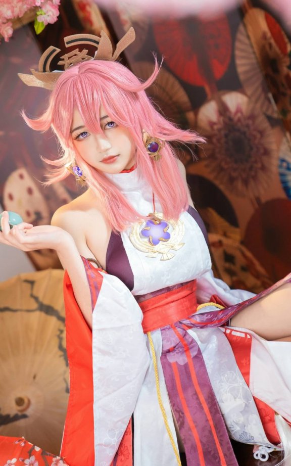 喵喵的喵吖cos八重神子 | 喵喵的喵吖_原神·八重神子cos作品 [9P-63MB]