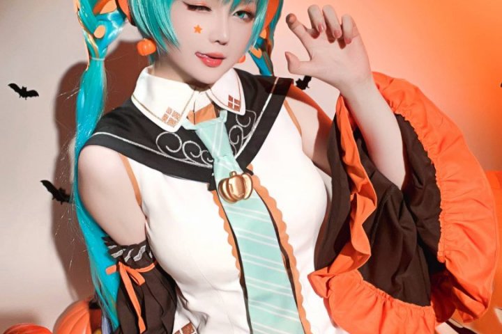 星之迟迟cos初音未来 | 星之迟迟_万圣节MIKU·初音未来cos [53P-319MB] - 趣画阁
