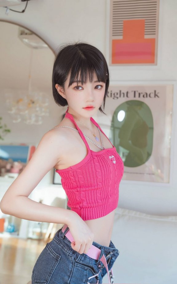 桜桃喵cos_甜辣酱 | 桜桃喵_甜辣酱·红背心+牛仔裤cos [21P-275MB]