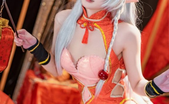 新春贺图阿包也是兔娘COS：诠释龙妹的优雅与东方时尚魅力