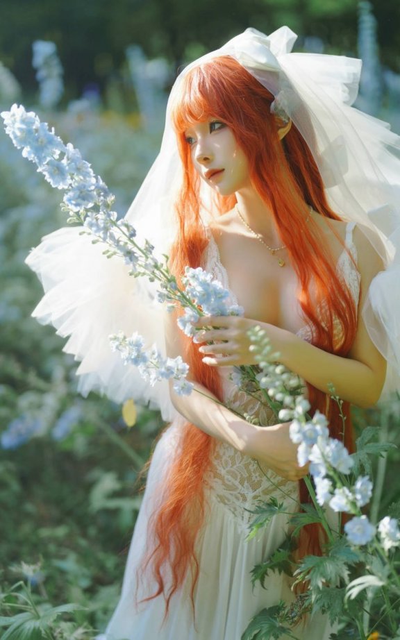 蠢沫沫cos花丛少女|蠢沫沫_花丛少女·婚纱cos作品[67P-903MB]