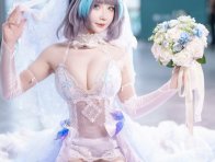 当柴郡穿上婚纱:中岛莫之子i的甜系花嫁COS把陪伴感具象化了