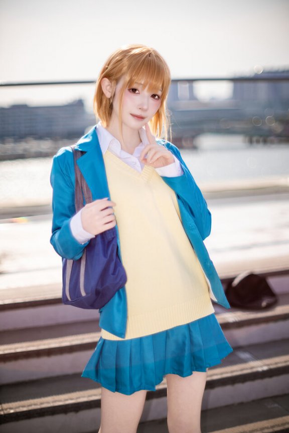 真人版千夏学姐!月海月音蓝箱制服COS这也太有青春感了吧