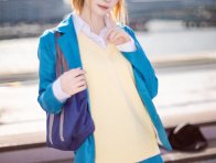 真人版千夏学姐!月海月音蓝箱制服COS这也太有青春感了吧