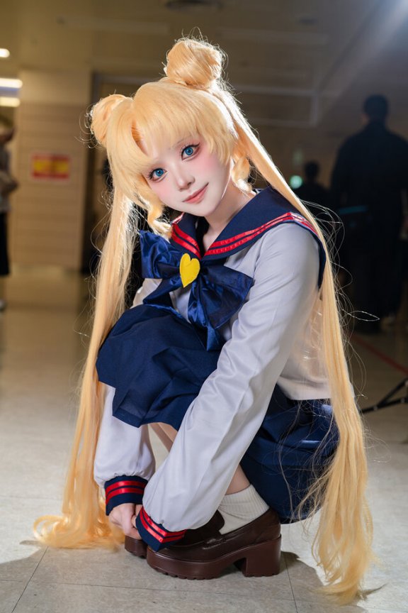 水手服版月野兔COS|美少女战士Obake_no_Q甜美元气感拉满
