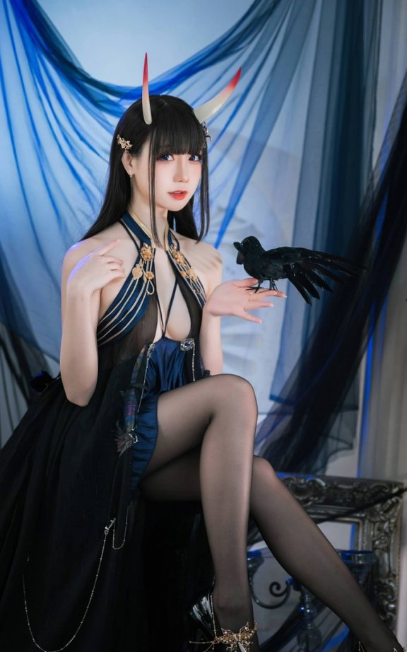 碧蓝航线能代礼服版|焖焖碳COS暗夜系优雅舰娘高级感拉满