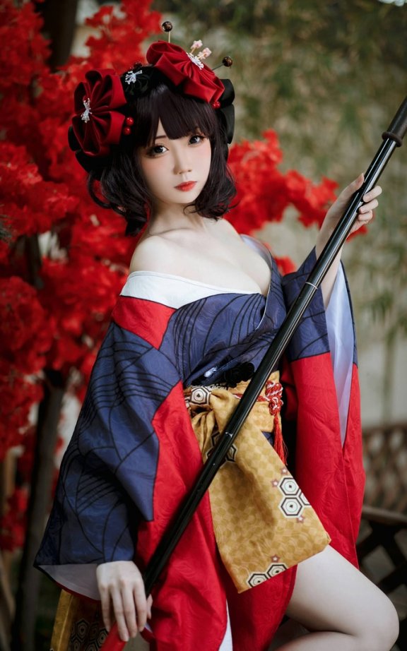 FGO葛饰应为COS：焖焖碳演绎和服版浮世绘少女的灵动风雅