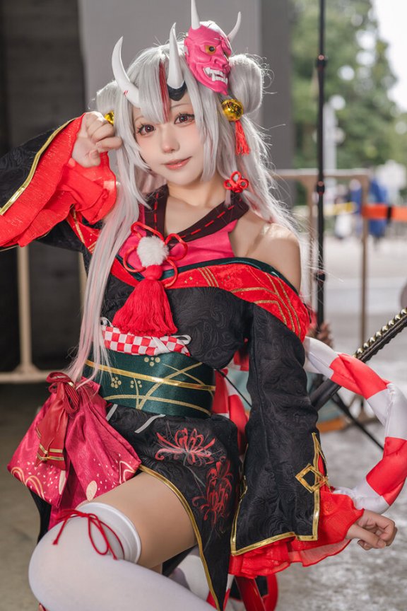 Hololive百鬼绫目COS:優華Yuuka演绎鬼族少女的萌系魅力