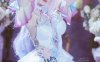 崩坏星穹铁道昔涟cos：霜月shimo演绎粉白梦境中的优雅重逢