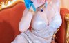 胜利女神海伦礼服COS：miko酱ww演绎成熟优雅的蓝发舰长