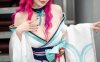 餓小璇miu阿狸COS：粉色狐耳搭配和风华服，九尾狐魅力十足