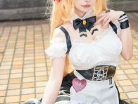 池袋漫展返图｜菜柚Nayu鹰宫莉音COS金发猫耳女仆甜度拉满