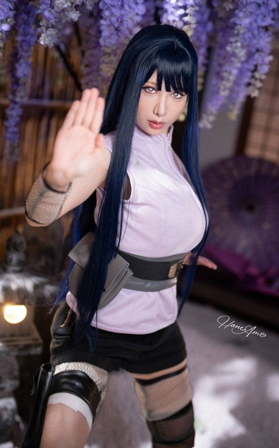 雨波_HaneAme日向雏田COS｜淡紫忍者造型与日式庭院摄影