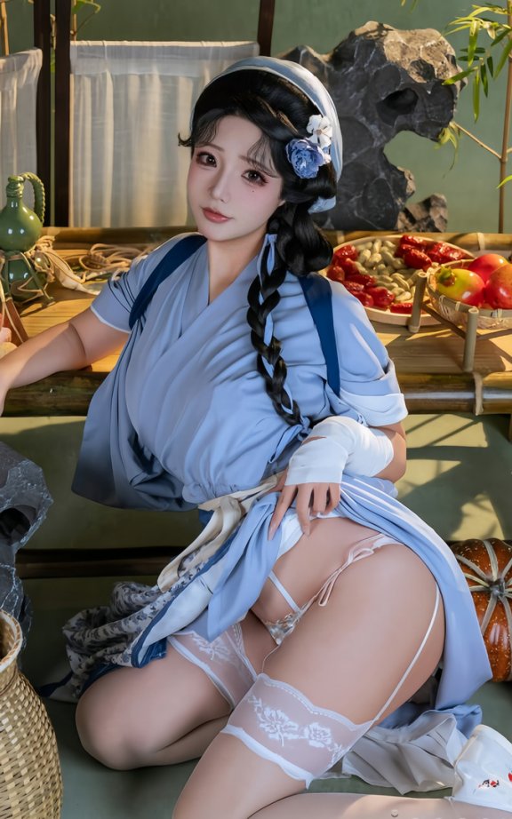 yuuhui玉汇青衫田舍女cos赏析:质朴田园里的古风少女韵味